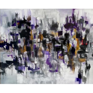 Xandria Noir, 30 x 36 Inch, Acrylic on Canvas,  Abstract Painting, AC-XA-009(EXB-02)